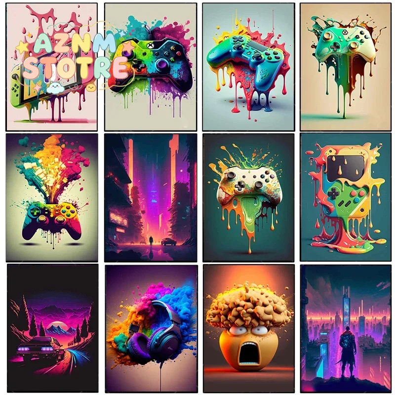Esports Gaming - Póster de Lona Vintage con Diseño